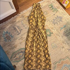 Michael Kors Collection Brown Snake Print Dress